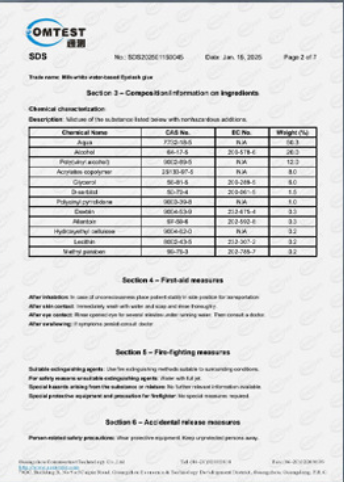 OMTEST SDS Section 3 certificate