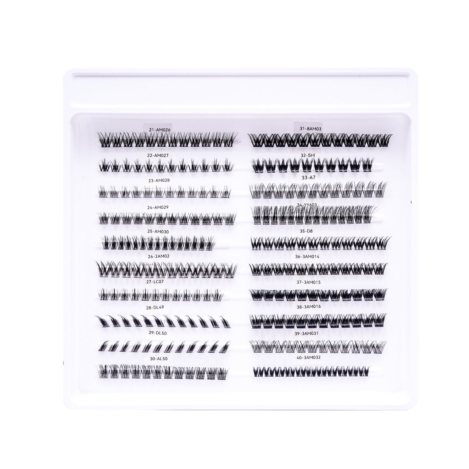 Customizable style options/continuously updated... Eyelash Style Sample