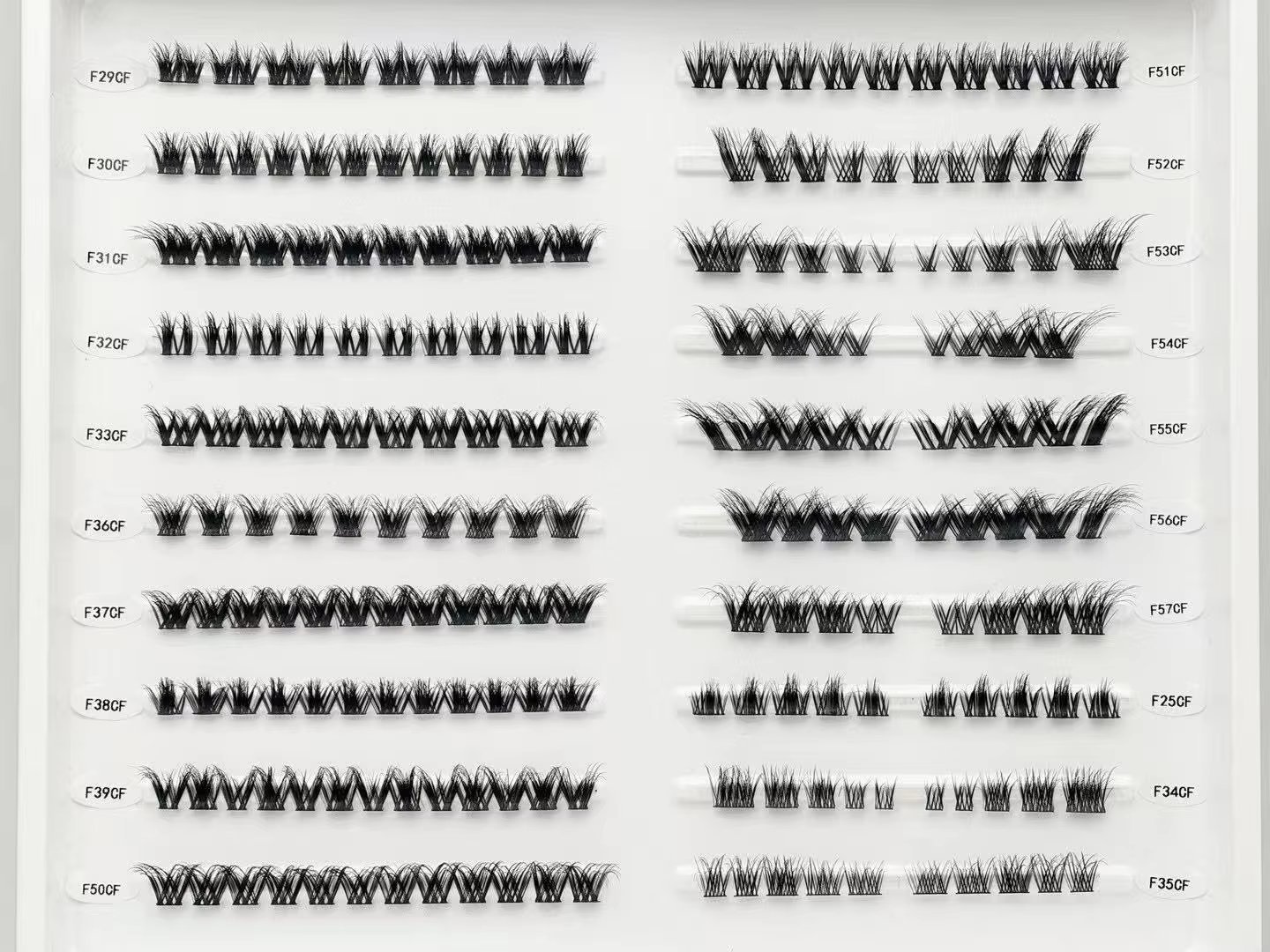 Customizable style options/continuously updated... Eyelash Style Sample