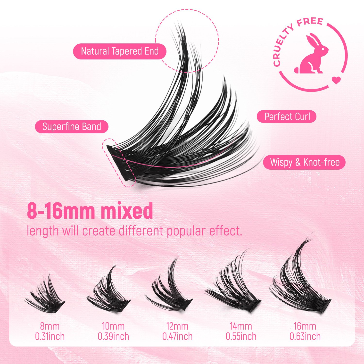 Customizable style options/continuously updated... Lash Features - Natural Tapered End